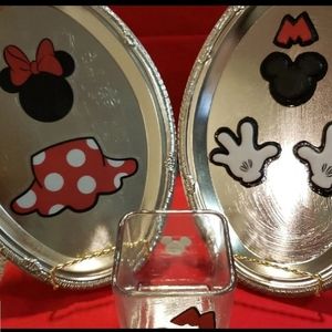 Mickey and Minnie Mouse Tray, candle holder